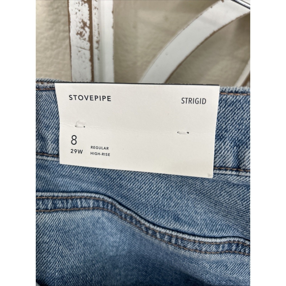 American Eagle Strigid Size 8 reg Stovepipe Wide Leg High Rise Jeans NWT *J199 - Picture 4 of 6